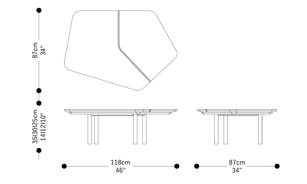 Image of the main dimensions of the product